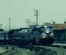 photo of train approaching Oxnard Station