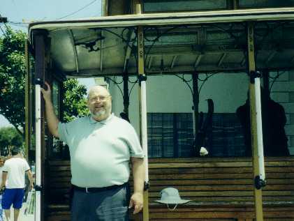 David on a cable car